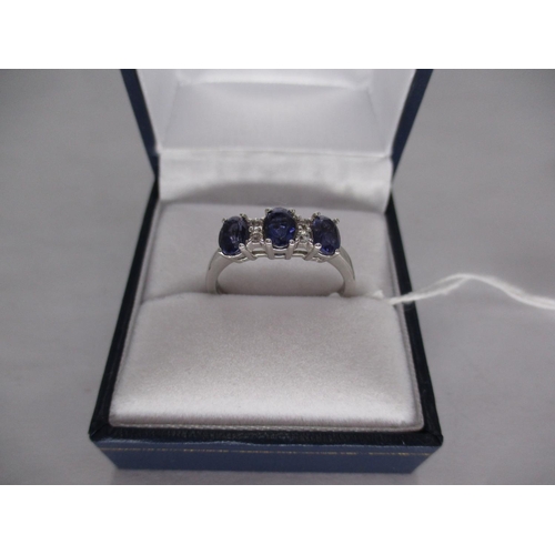 431 - Iolite and White Topaz Ring