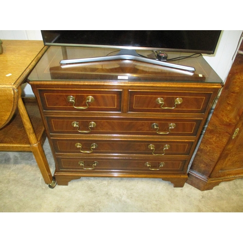 476 - Inlaid Mahogany Chest of 5 Drawers, 76x39cm