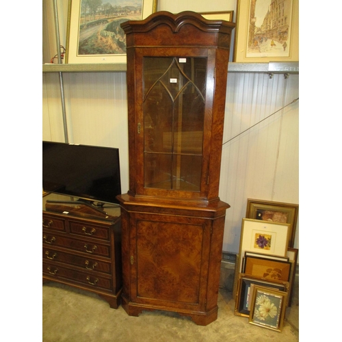 477 - Burr Walnut Corner Cabinet