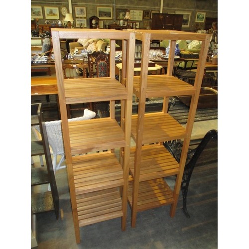 497 - Two Sets of Wooden Storage Shelves, 37x37x130cm