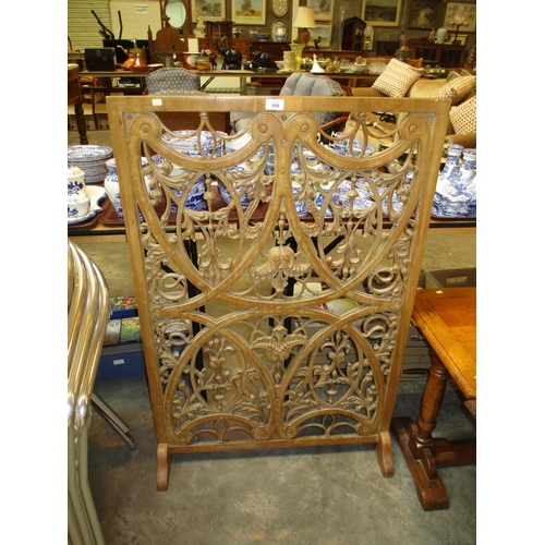 508 - Fretwork Carved Wood Firescreen