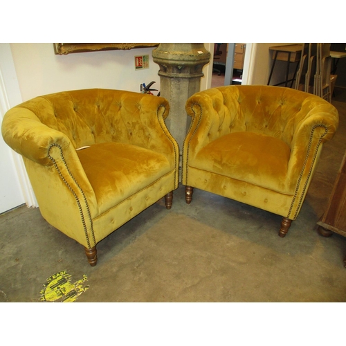 528 - Pair of Alexander and James Deep Buttoned Tub Chairs