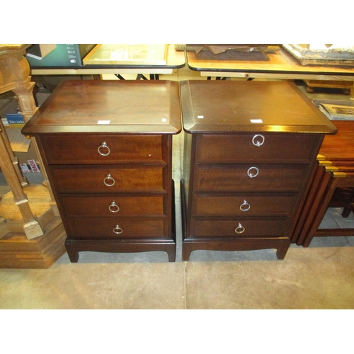 537 - Pair of Stag Minstrel Bedside Chests of 4 Drawers, 52cm