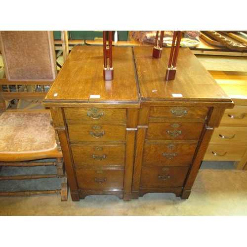 548 - Pair of Oak Chests of 4 Drawers, 38x69cm