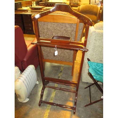 569 - Brass Inlaid Mahogany Suit Stand