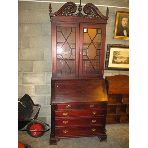 580 - Mahogany Bureau Bookcase, 95cm