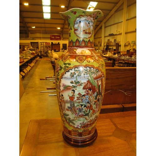 198B - Chinese Porcelain Vase, 61cm, with Wooden Stand