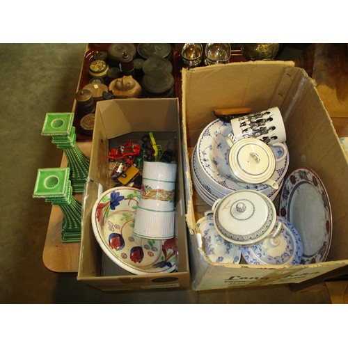 82 - Two Boxes of Ceramics, Model Vehicles etc