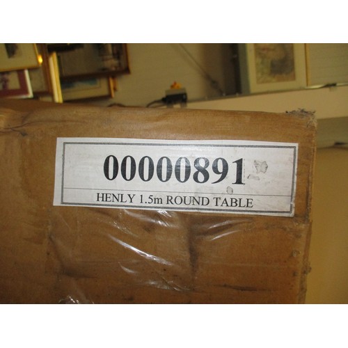 492 - Henly 1.5m Round Table, boxed