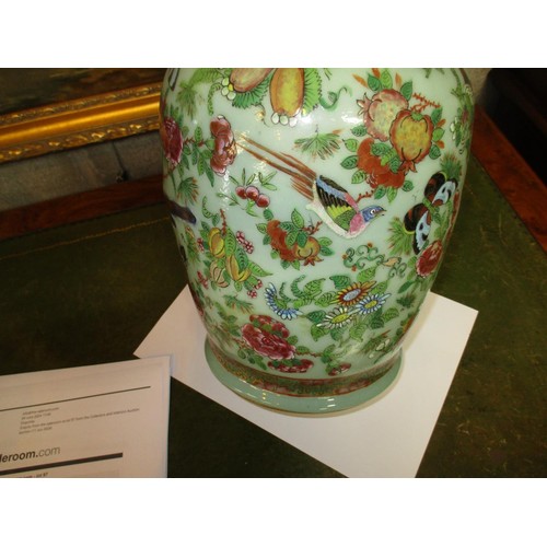 97 - Chinese Porcelain Vase Decorated in Colours and Gilt with Figures, Butterflies and Foliage, 42cm