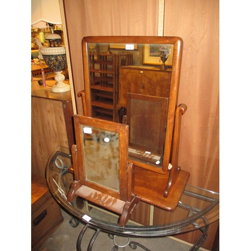 132 - Victorian Mahogany Toilet Mirror and a Small Toilet Mirror