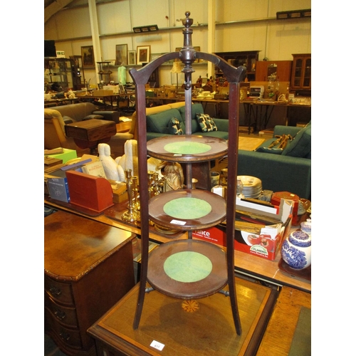 148 - Inlaid Mahogany 3 Tier Cakestand