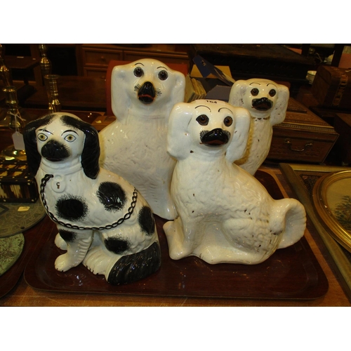 164 - Four Victorian Staffordshire Pottery Wally Dogs