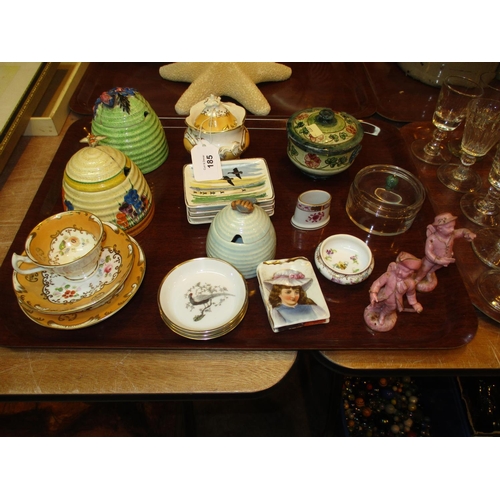 185 - Two Faulty Clarice Cliff Beehive Pots and Della Robia Pot, along with Other Ceramics