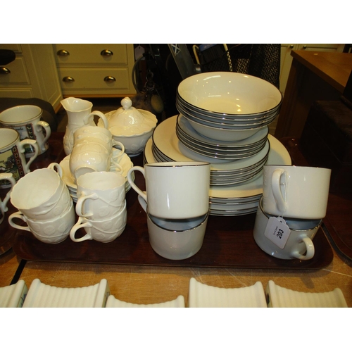 203 - Royal Worcester Classic Platinum 20 Piece Dinner Service and a 14 Piece Coffee Set