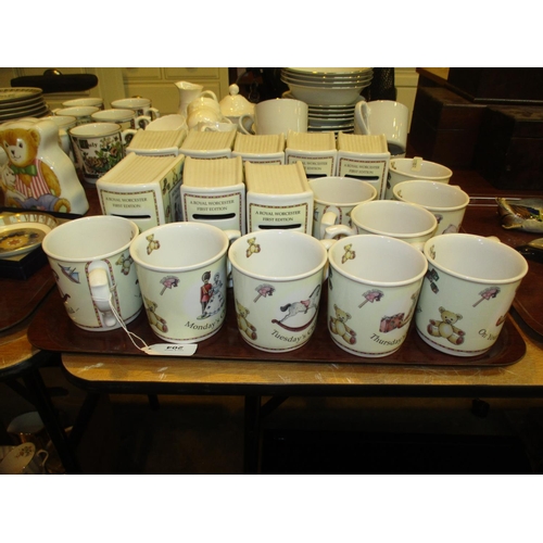 204 - Eight Royal Worcester Savings Banks and 9 Mugs