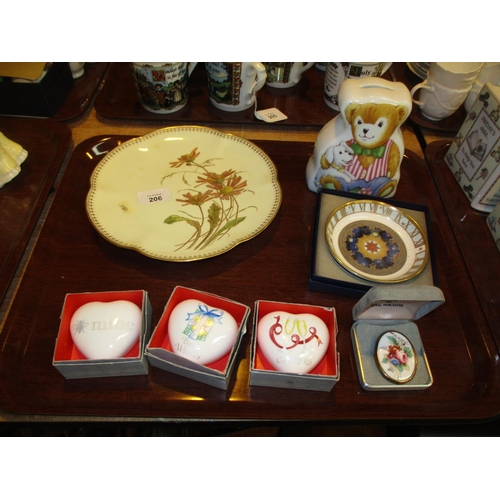 206 - Royal Worcester Ivory Porcelain Plate and Other Items