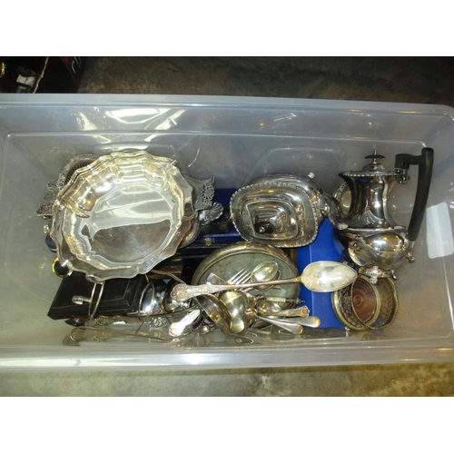 219 - Box of Silver Plated Items