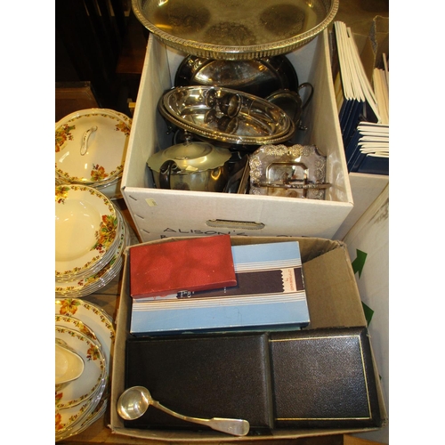 252 - Two Boxes of Silver Plated Items, Cased and Loose Cutlery