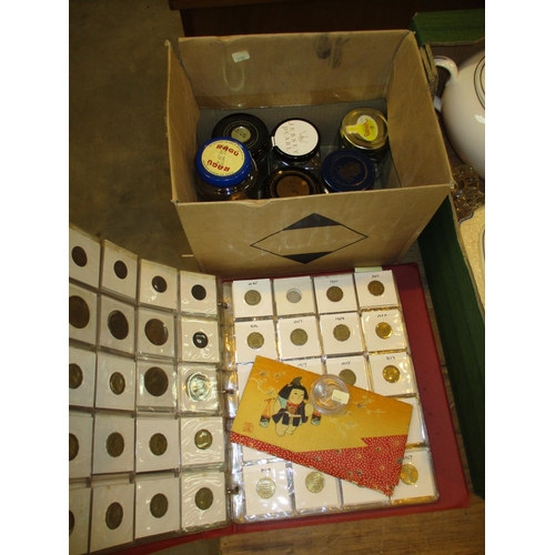 269 - Album and Box of Coins, Banknotes and Churchill Crown