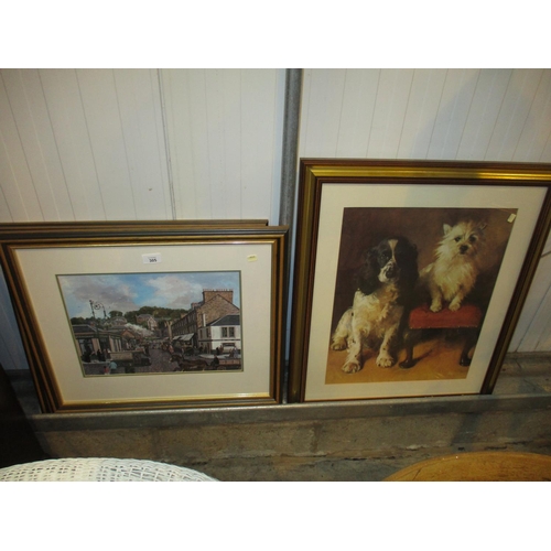 305 - Four D. Edward Prints of Local Scenes and a Print of Dogs