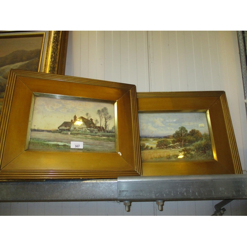 307 - S. Sinclair, Pair of Watercolours of a Cottage and a Landscape, each 18x26cm