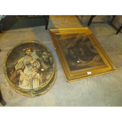 99 - 19th Century Gilt Framed Engraving and a Pair of Portrait Prints