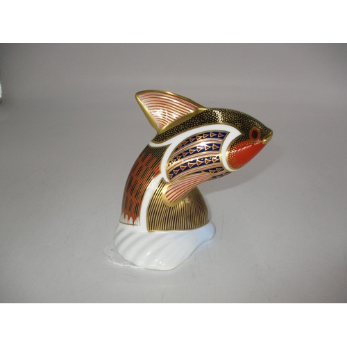 332 - Royal Crown Derby Tropical Fish Guppy, 12cm