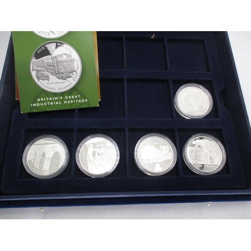 353 - Part Collection of Golden Age of Steam Coins Comprising 5 x 2004 £5 Silver Proof Royal Mint Coins, A... 