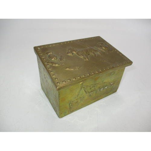 362 - Brass Burns Cottage and Scottie Dog Tea Caddy