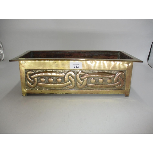 363 - Arts & Crafts Brass Plant Trough, 40x16x13cm