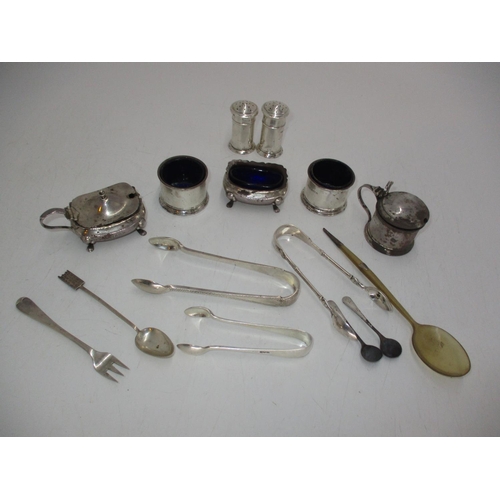 367 - Collection of Silver Items, 260g, along with a Horn Spoon