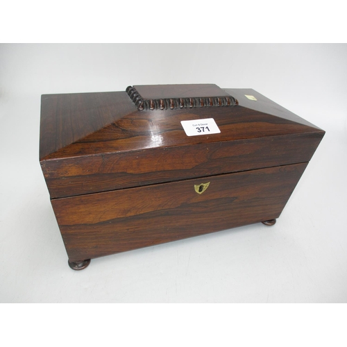 371 - 19th Century Rosewood Tea Caddy