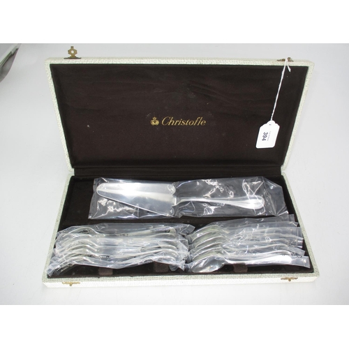 394 - Christofle Cake Slice with 6 Spoons and 6 Pastry Forks