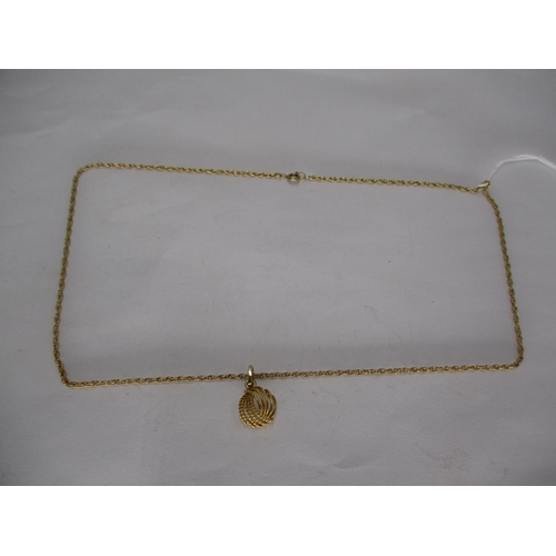 420 - 9ct Gold Necklace and Pendant, 3.79g