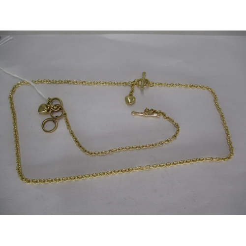 433 - 9ct Gold T-Bar Necklace and Bracelet, 10.23g