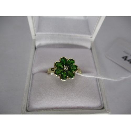 447 - Diopside and Diamond Ring