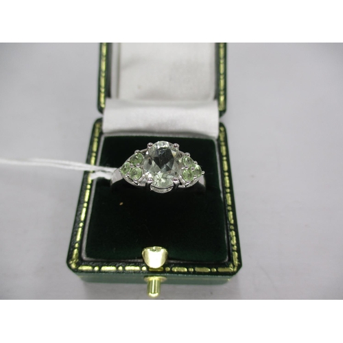 450 - Green Amethyst and Green Sapphire Ring