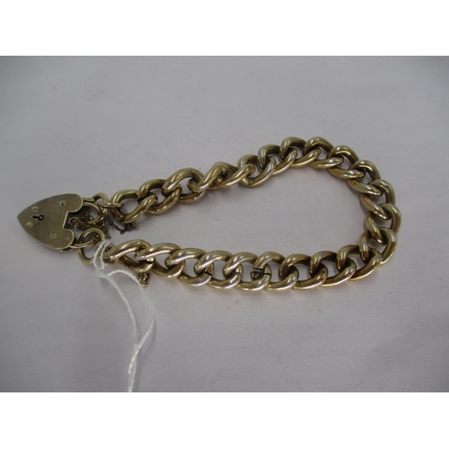 477 - Silver Gilt Curb Bracelet with Padlock Clasp