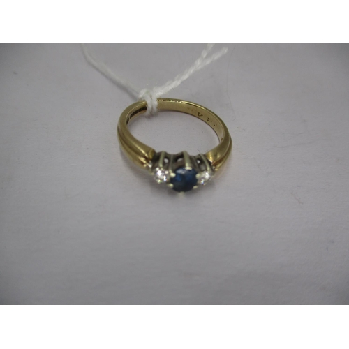 481 - 9ct Gold Sapphire and Diamond Ring, 2.59g, Size K