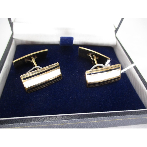 483 - Pair of David Andersen Silver and Enamel Cufflinks