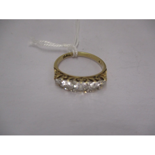 484 - 18ct Gold 5 Stone Diamond Ring, 2.69g, Size J