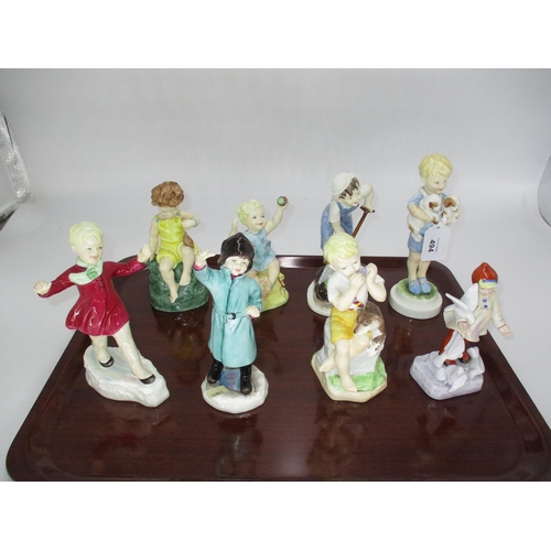 494 - Four Royal Worcester Month Figures and 4 Day Figures