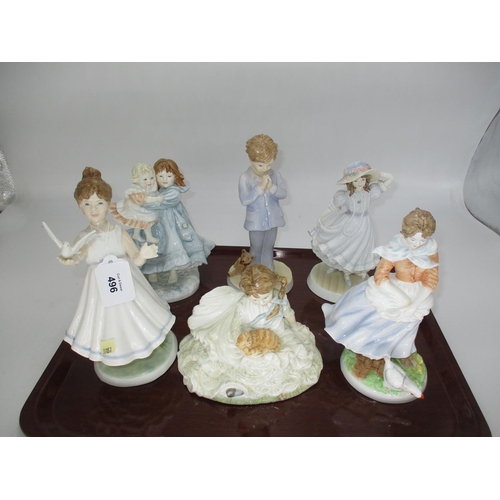 496 - Six Royal Worcester Compton and Woodhouse Figures