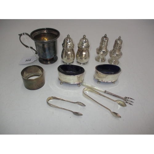 509 - Collection of Silver Items, 274g, and a Silver and Mother Of Pearl Butter Fork