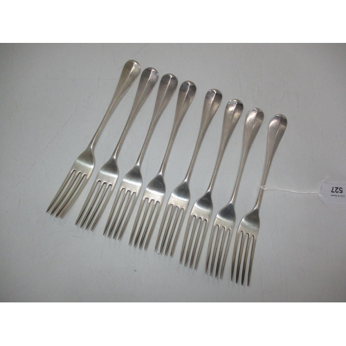 527 - Set of 8 Silver Forks, Sheffield 1906, RMEH, 612g