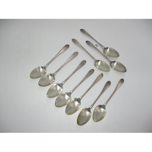 528 - Set of 10 Scottish Silver Pointed End Table Spoons, Edinburgh 1795, AS, 590g