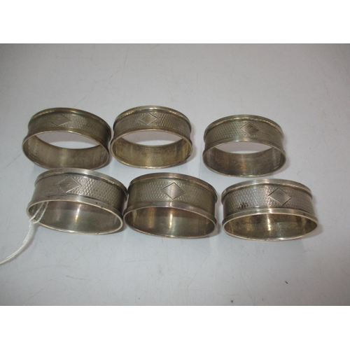 529A - Set of 6 Silver Napkin Rings, Birmingham 1936, 66g