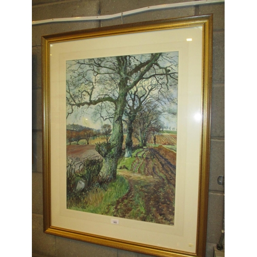 James McIntosh Patrick, OBE, RSA, ROI, ARE, LLD, (Scottish 1907-1988), Watercolour, Carmichaels Farm, 74x54cm, ARR