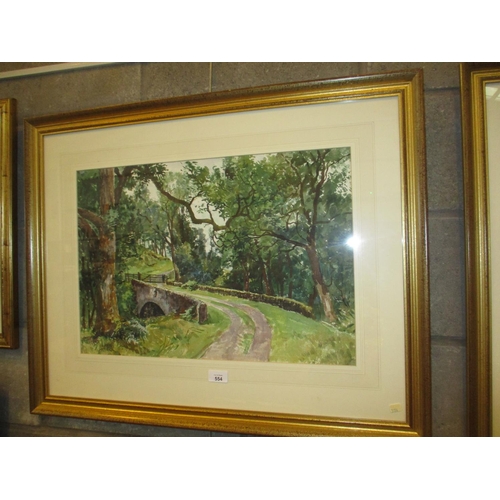 554 - James McIntosh Patrick, OBE, RSA, ROI, ARE, LLD, (Scottish 1907-1988), Watercolour, Bridge and Lane,... 